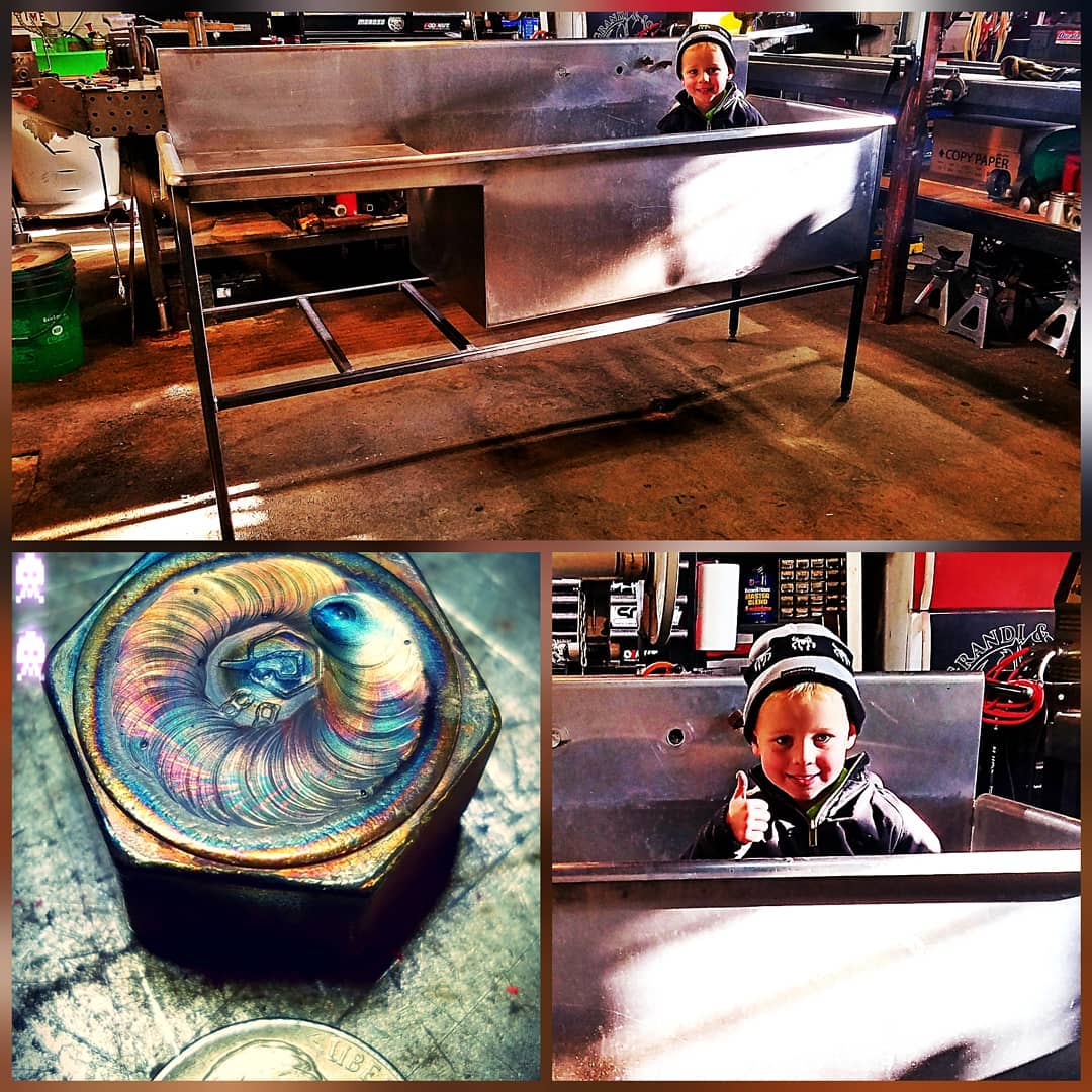 Stainless steel framework for industrial sink