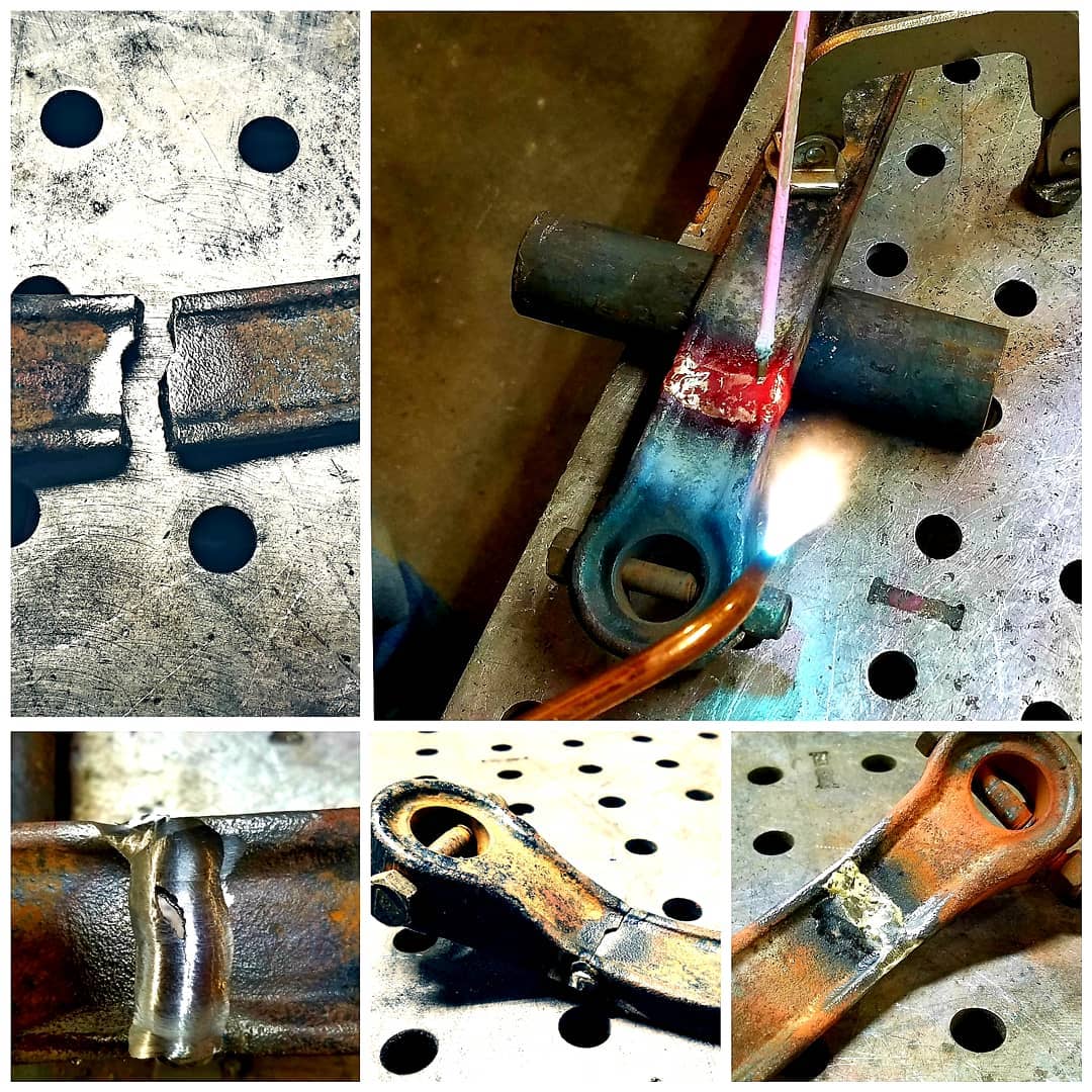 Brazed cast iron pull-handle repair